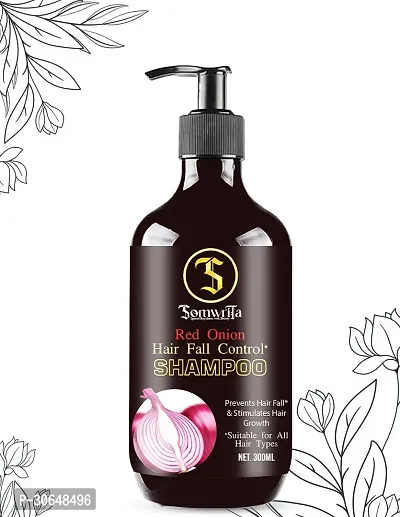 SOMWRITA Red Onion Black Seed Oil Strong, Smooth and Silky, Anti Dandruff Shampoo (300ml) pack of 1-thumb2