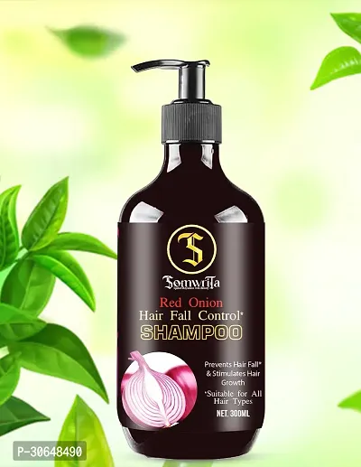 SOMWRITA Red Onion Black Seed Oil Strong, Smooth and Silky, Anti Dandruff Shampoo (300ml) pack of 1-thumb3