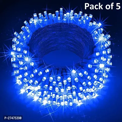 Xenith 40 Feet Long Led Power Pixel Serial String Light, 360 Degree Light In Bulb | Copper Led Pixel String Light For Home Decoration, Diwali, Christmas, Indoor Outdoor Decoration (Blue, Pack Of 5)