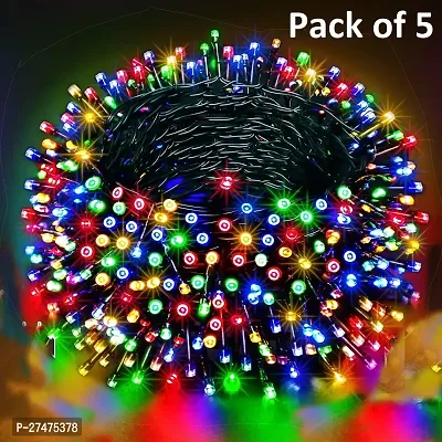 Xenith 40 Feet Long Led Power Pixel Serial String Light, 360 Degree Light In Bulb | 8 Mode Copper Led Pixel String Light For Home Decoration, Diwali, Christmas, Indoor Outdoor Decoration (Multicolour, Pack Of 5)