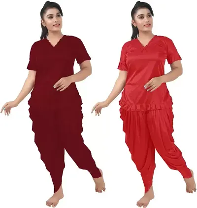 Women Solid Top and Bottom Set Pack of 2