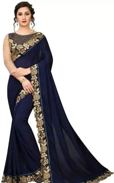 Beautiful Chanderi Silk Embroidery Work Sarees with Blouse Piece