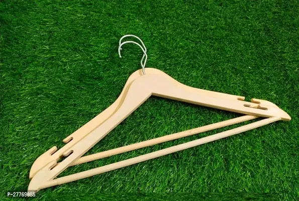 Wooden Look Alike Plastic Clothes Hangers for Suits Sarees Shirts pack of 2-thumb0