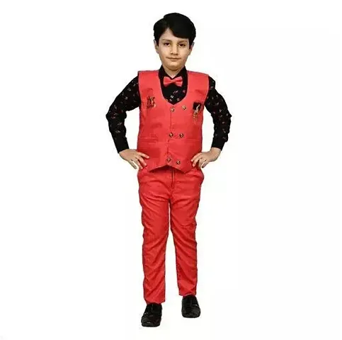 Trendy 24Era Ethnic/ Kids Wear Clothing Set: 3 Piece Suit Set With Shirt, Pant, Waistcoat For Boys Color-Green