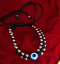 Lumen latest Stylish Black Thread Evil Eye With Silver Beads Bracelet For Girls | Boys | Men | Women.-thumb1