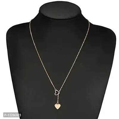 Lumen Stylish Golden Drop Bar Double Chain Necklace for Women and Girls Personalized Fashion Necklace Simple Metal Long Alloy Necklace-thumb4