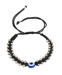 Lumen latest Stylish Black Thread Evil Eye With Silver Beads Bracelet For Girls | Boys | Men | Women.-thumb3