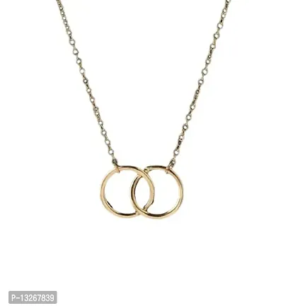 Lumen Latest Stylish Double Circle Neck Chain Golden Colour For Girls and Womens.