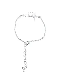 Lumen Stylish Silver Heartbeat Bracelet for Women's  Girls Jewelry Collection, Stylish  fashionable.-thumb4
