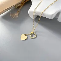 Lumen Stylish Golden Drop Bar Double Chain Necklace for Women and Girls Personalized Fashion Necklace Simple Metal Long Alloy Necklace-thumb2