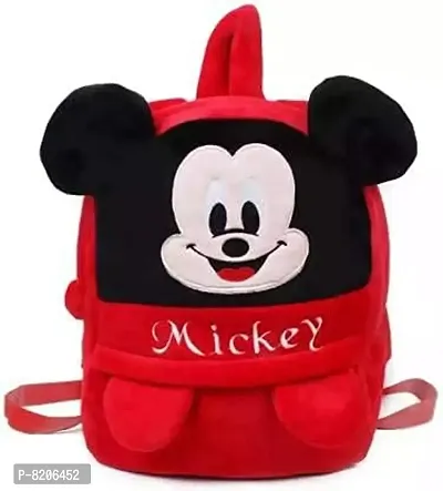 Mickey (Upr Face) School Cartoon Bag, Soft Material Plus Backpack Childrens Gifts Boy/Girl/Baby School Bag For Kids, Suitable for Nursery, LKG, UKG  Play School Children (Age 2 to 6 Year) School Bag-thumb0