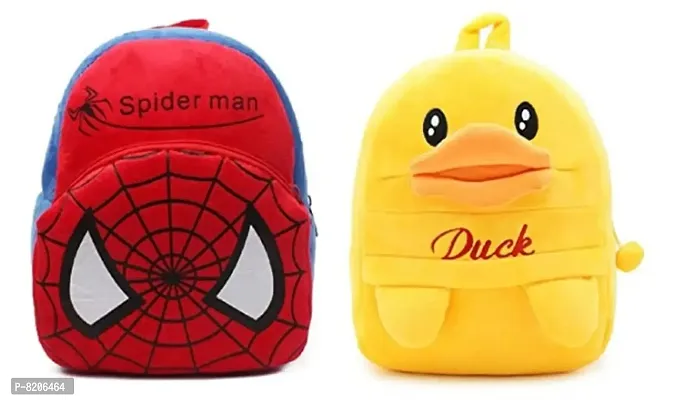 Spiderman  Yellow Duck Combo School Carto School Bag (Pack of 2)