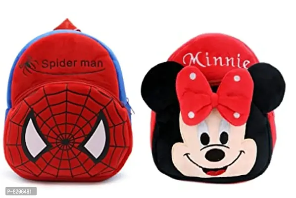 Spiderman  Minnie Red Combo School Carto School Bag (Pack of 2)
