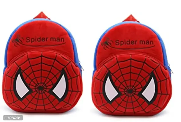 Spiderman  Spiderman Combo School Cartoon Bag, Soft Material Plus Backpack Childrens Gifts Boy/Girl/Baby School Bag For Kids, (Age 2 to 6 Year) School Bag (Pack of 2)-thumb0