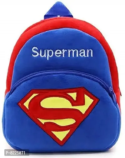 Superman  Batman Combo School Cartoon Bag, Soft Material Plus Backpack Childrens Gifts Boy/Girl/Baby School Bag For Kids, (Age 2 to 6 Year) School Bag (Pack of 2)-thumb3