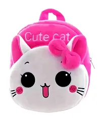 Duck  Cute Cat Combo School Cartoon Bag, Soft Material Plus Backpack Childrens Gifts Boy/Girl/Baby School Bag For Kids, (Age 2 to 6 Year) School Bag (Pack of 2)-thumb2