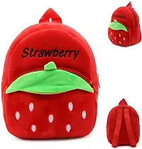 Panda Blue  Strawberry Combo School Cartoon Bag, Soft Material Plus Backpack Childrens Gifts Boy/Girl/Baby School Bag For Kids, (Age 2 to 6 Year) School Bag (Pack of 2)-thumb2