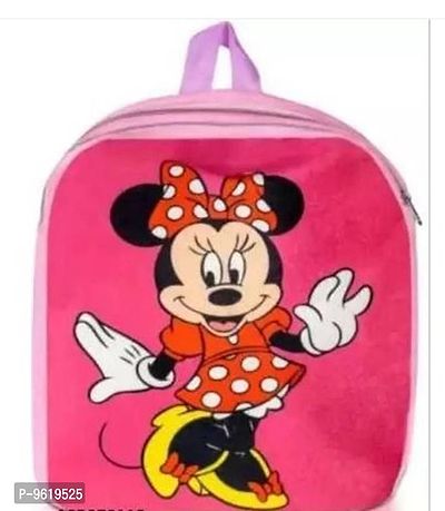 Bruce Glob Bags present Soft Quality Red Minnie Bag for kids School Bag/soft plush cartoon baby Boys/Girls Suitable For Nursery , LKG , UKG  Play school childrens/Low Price in world/Multicolor, 14 L-thumb0