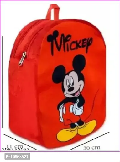 Mickey  Princess Cartoon Kids School Bag, Cute and funny kid bag Soft Cloth Bag, Plush Cartoon Baby Boys/Girls (Age 2 to 6 Years) Pack of 2-thumb2