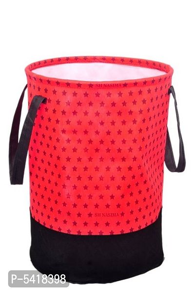 SH NASIMA MANUFACTURER 45 L STAR RED , Black Laundry Basket  (Non Woven) PCAK OF 01-thumb2