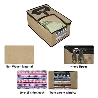 Sh nasima T-Shirt Covers for wardrobe Storage Organizers, Shirts Organizer and Clothing Box For Closet Clothes, Non - Woven pack of 3-thumb1