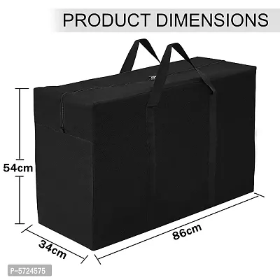 Sh Nasima Storage Bag Multi Purpose Foldable Nylon Big UNDERBED Storage Bag Blanket Storage Bag Cloth Storage Organizer Blanket Cover with Handles Pack of 1 Black-thumb3