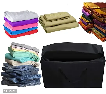Sh Nasima Storage Bag Multi Purpose Foldable Nylon Big UNDERBED Storage Bag Blanket Storage Bag Cloth Storage Organizer Blanket Cover with Handles Pack of 1 Black-thumb4