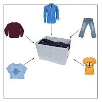 SH NASIMA Foldable Non Woven Shirt Stacker Wardrobe Organizer With Side Handle (Pack of 2 grey-thumb1