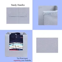 SH NASIMA Foldable Non Woven Shirt Stacker Wardrobe Organizer With Side Handle (Pack of 2 grey-thumb2