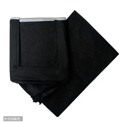 SH NASIMA Foldable Non Woven Shirt Stacker Wardrobe Organizer With Side Handle (Pack of 1, Black)-thumb3