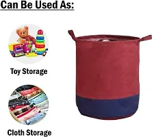 SH NASIMA Waterproof Light Weight Collapsible Foldable LAUNDRY BAG for Clothes and Toys Storage Pack Of 2 (MAROON BLUE 45 Liter)-thumb1