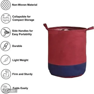 SH NASIMA Waterproof Light Weight Collapsible Foldable LAUNDRY BAG for Clothes and Toys Storage Pack Of 2 (MAROON BLUE 45 Liter)-thumb3