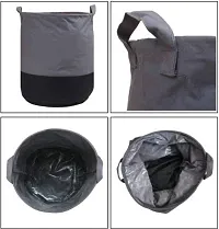 Nasima Manufacturer Waterproof Light Weight Collapsible Foldable Laundry Bag For Clothes And Toys Storage Pack Of 1 Grey Black 45 Liter-thumb2