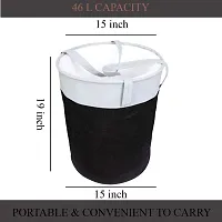 Waterproof Light Weight Foldable Laundry Bag Pack Of 4 (Black White, 45 Liter)-thumb2