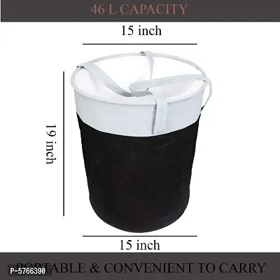 Waterproof Light Weight Foldable Laundry Bag Pack Of 4 (Black White, 45 Liter)-thumb3