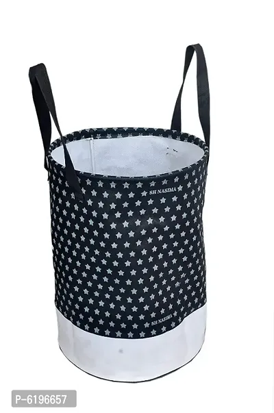 45 L Black Laundry Bag (Non-Woven) Star Printed Pack Of 3-thumb3