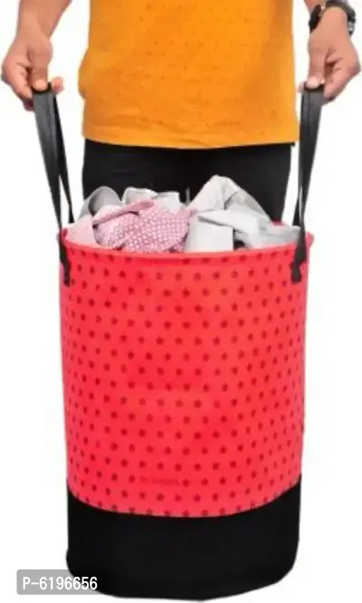 Nasima 45 L Red Black Yellow Laundry Basket Non Woven Star Printed Pack Of 3-thumb4