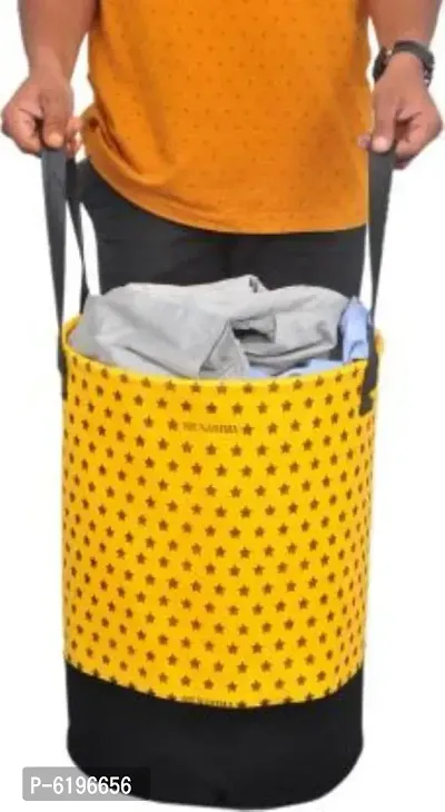 Nasima 45 L Red Black Yellow Laundry Basket Non Woven Star Printed Pack Of 3-thumb5