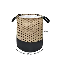 45 L Beige, Laundry Basket  (Non Woven) Star Printed Pack Of 3-thumb2