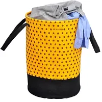 45 L  Yellow , Laundry Basket  (Non Woven) Star Printed Pack Of 3-thumb1