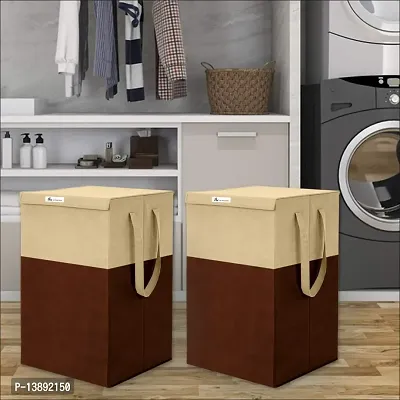 Laundry Basket combo  Beige color pack of 2-thumb3