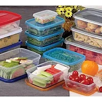 Sukhrup 6Pcs Plastic Food containers for Kitchen Storage Set Rectangular, Fridge Storage Boxes with Air Tight Lid, Kitchen Accessories for Storage Organizer, Boxes for Storage Upto 3500ml, Set of 6, Multicolor-thumb1