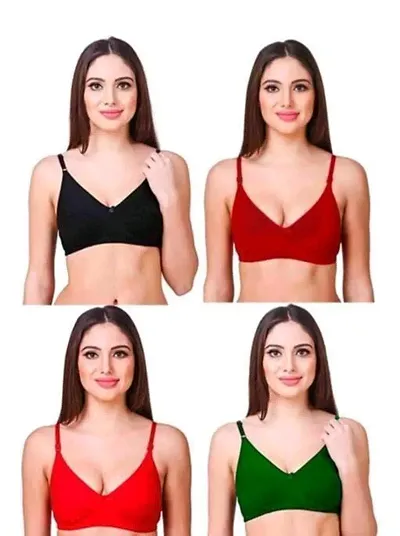 Fancy Hosiery Bras For Women Pack Of 4