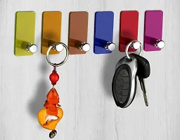 PSM HEAVEN IN HOME? 101 (10) Heavy Duty self Adhesive Acrylic Decorative Key Holder Multi Pack of 10-thumb3