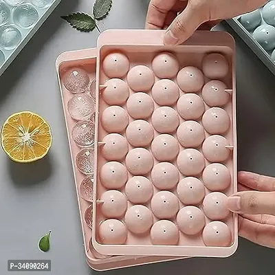 Plastic Round BPA Free Reusable Ice Cube Tray  33 Grid-thumb0