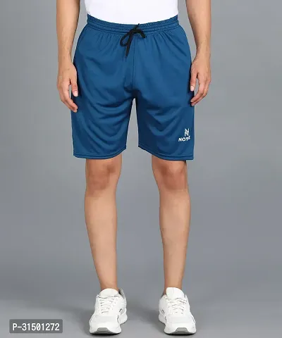 Stylish Blue Cotton Solid Regular Shorts For Men