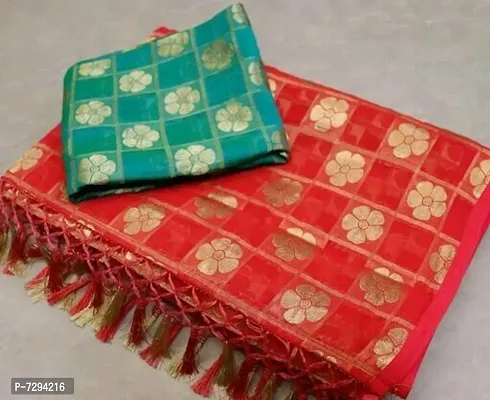 Cotton Silk Printed Saree With Blouse Piece-thumb0