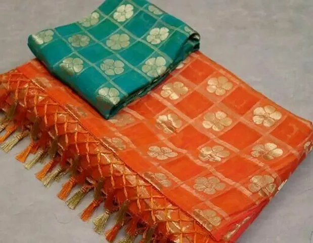 New In Cotton Blend Saree with Blouse piece 