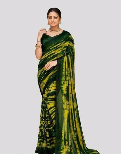 Glamorous Georgette Saree with Blouse piece 