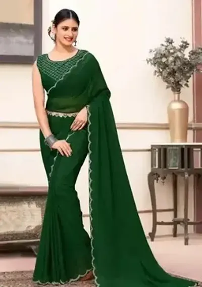 Trending Georgette Saree with Blouse piece 